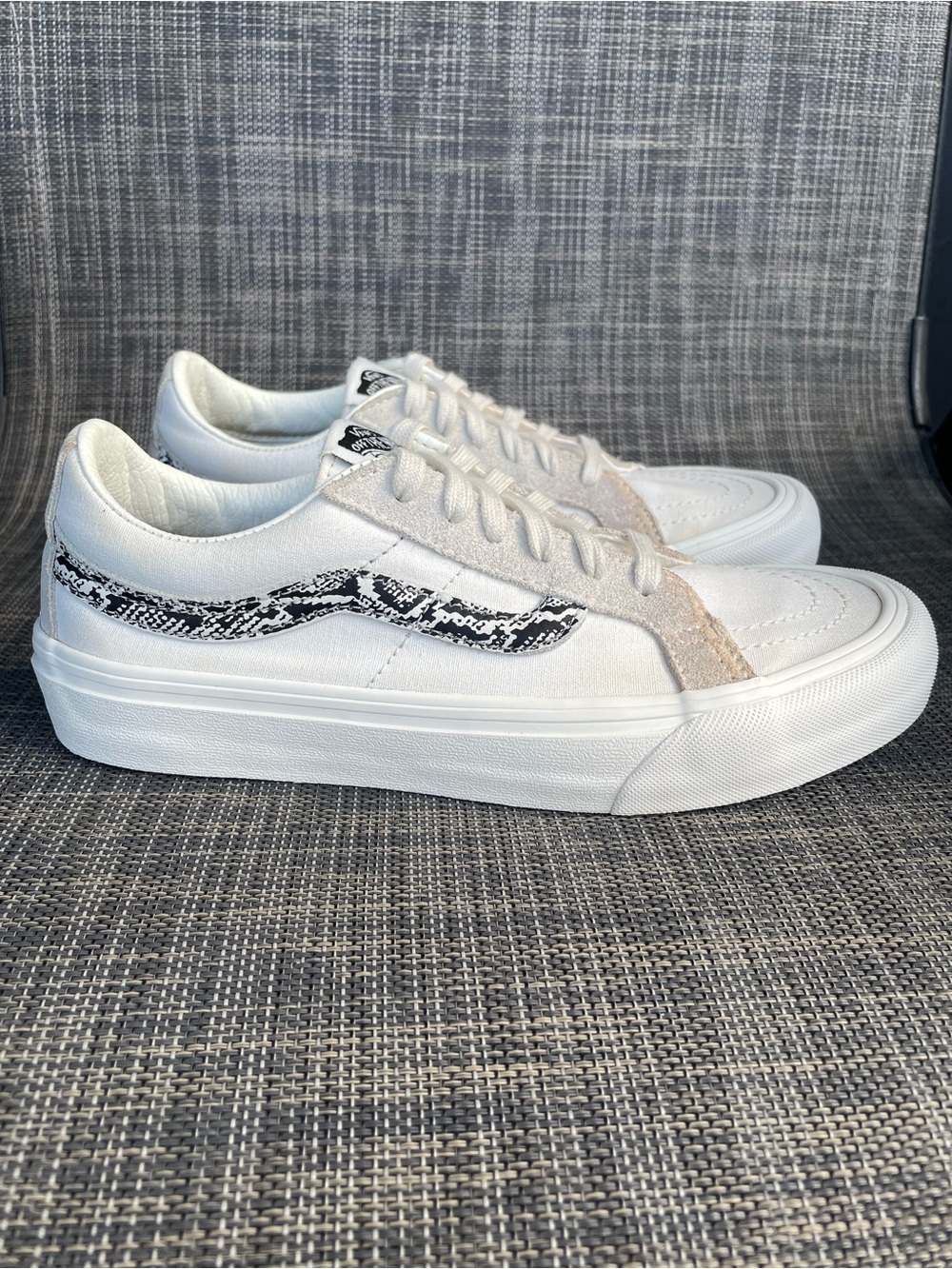 Vans Sk8-Low Reissue SF "Snake Marshmallow/White" Skate Sneakers Shoes Women’s 8